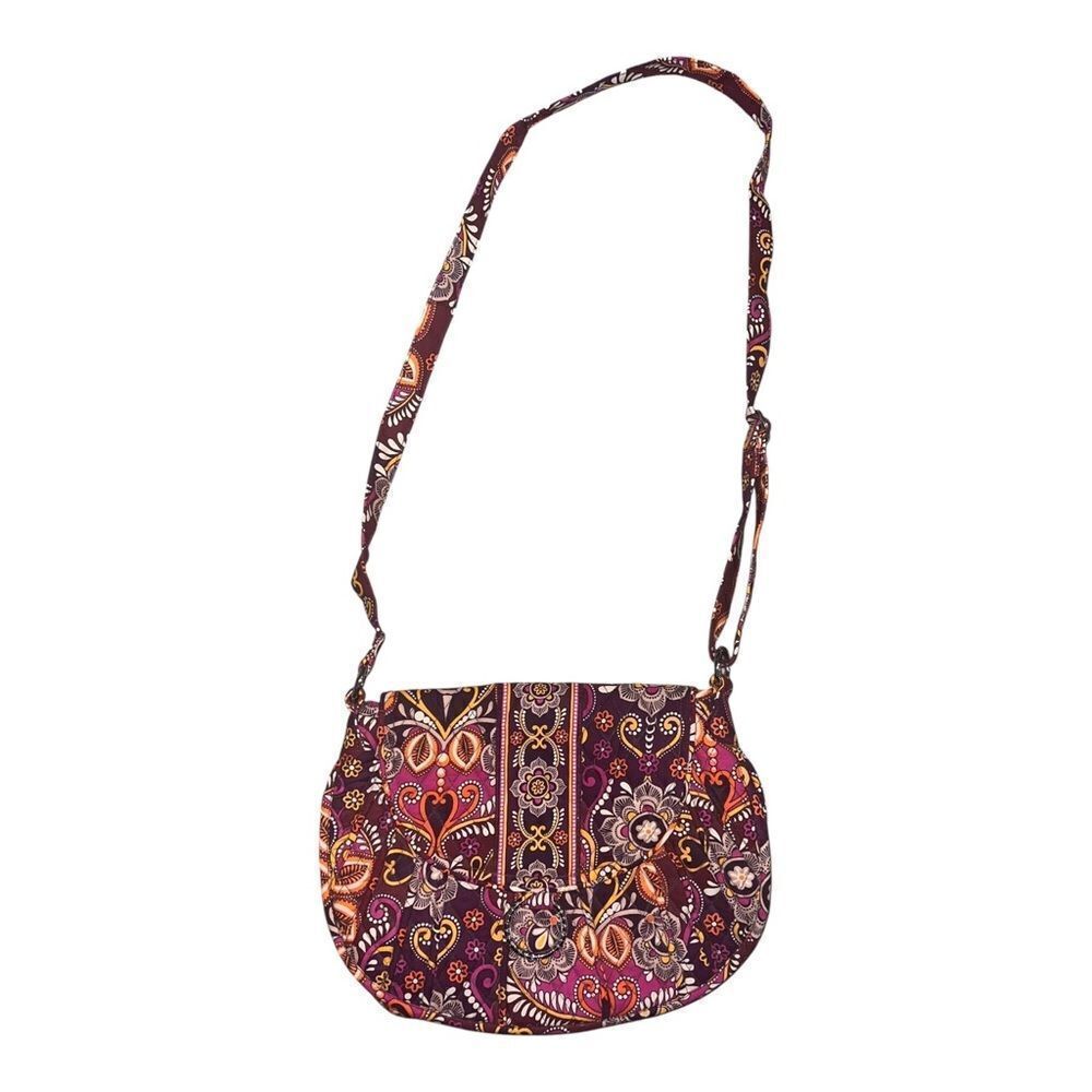 Vera Bradley Safari Sunset Saddle Up Crossbody Purse Bag Pink Retired EUC